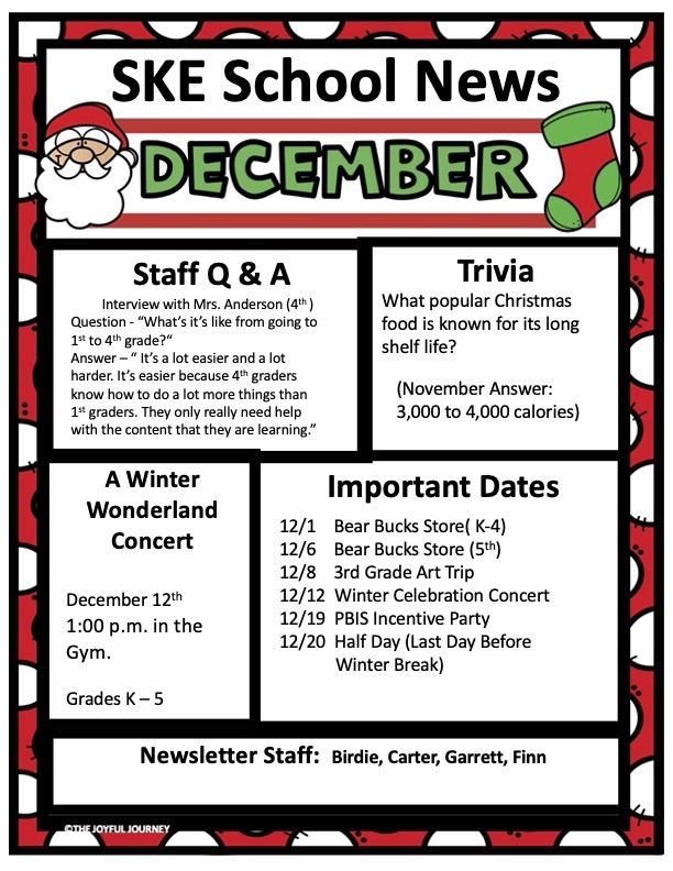  December Newsletter